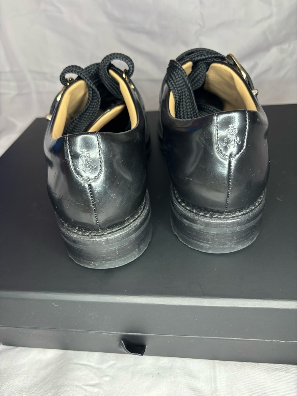 The Office of Angela Scott Women’s Black Mr. Logan Leather Oxford 37.5 - Picture 5 of 11